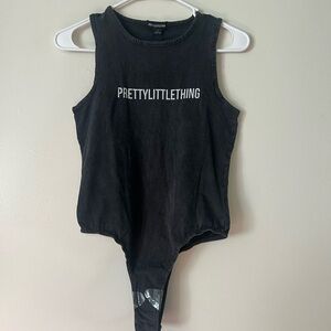 PrettyLittleThing Black Bodysuit High Neck Sleeveless